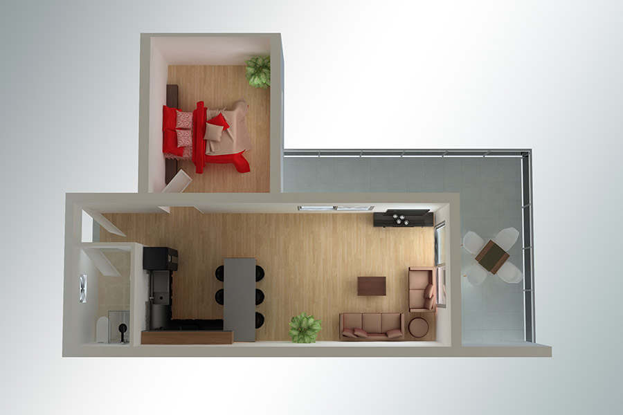 Resort 1+1 Apartment plan2